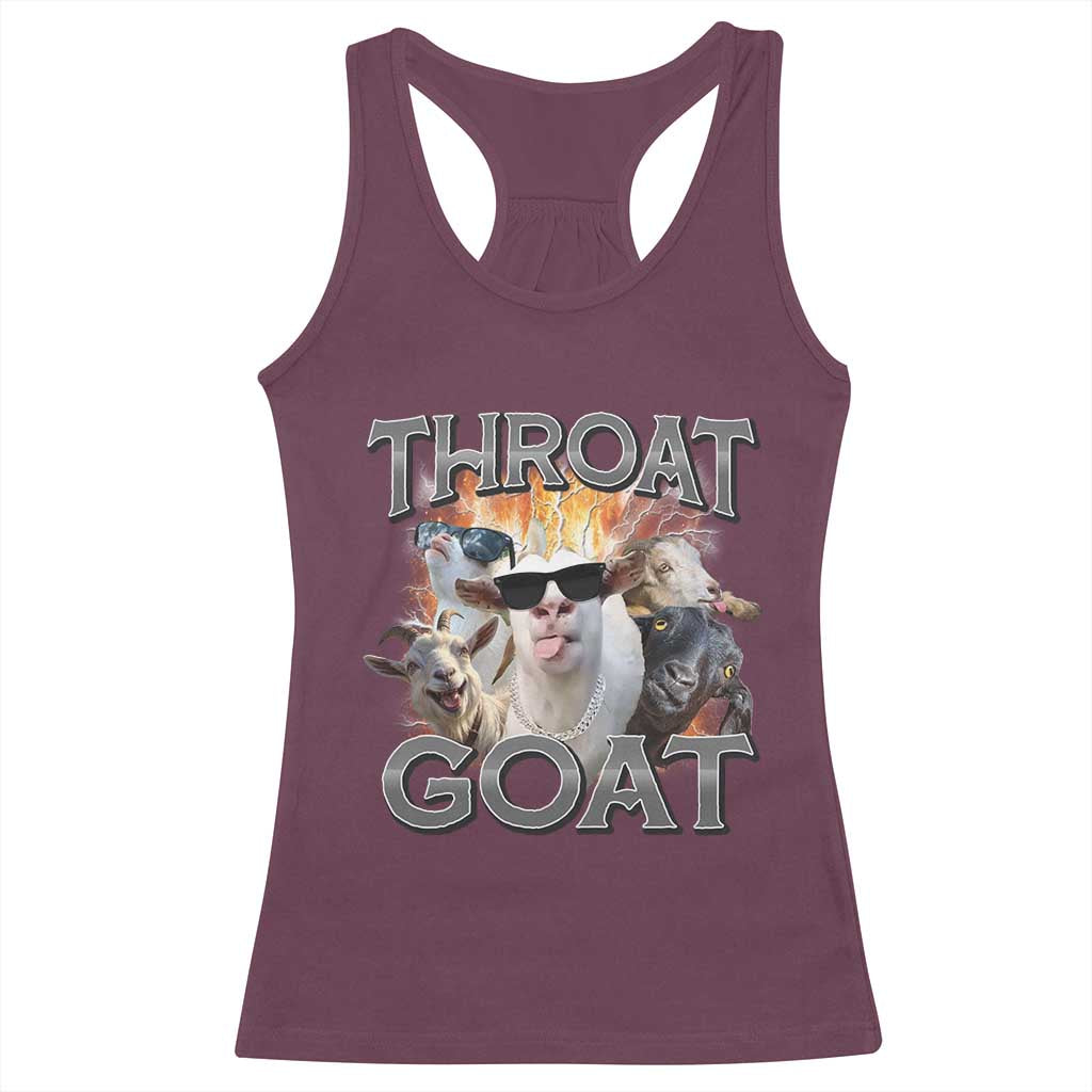 Throat Goat Funny Offensive Adult Humor Bootleg Racerback Tank Top TS09 Maroon Print Your Wear