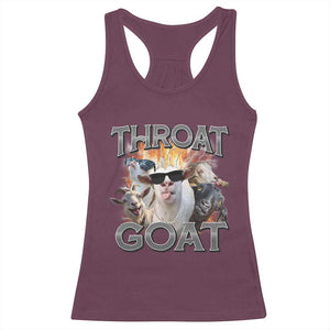 Throat Goat Funny Offensive Adult Humor Bootleg Racerback Tank Top TS09 Maroon Print Your Wear