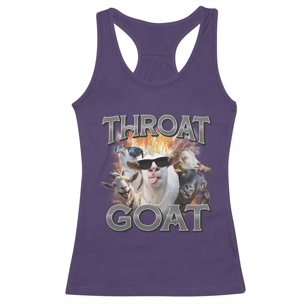 Throat Goat Funny Offensive Adult Humor Bootleg Racerback Tank Top TS09 Purple Print Your Wear