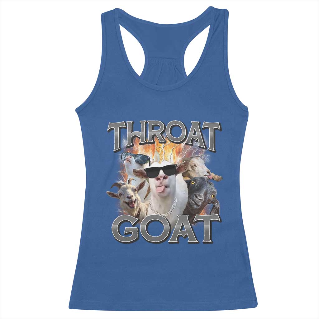 Throat Goat Funny Offensive Adult Humor Bootleg Racerback Tank Top TS09 Royal Blue Print Your Wear