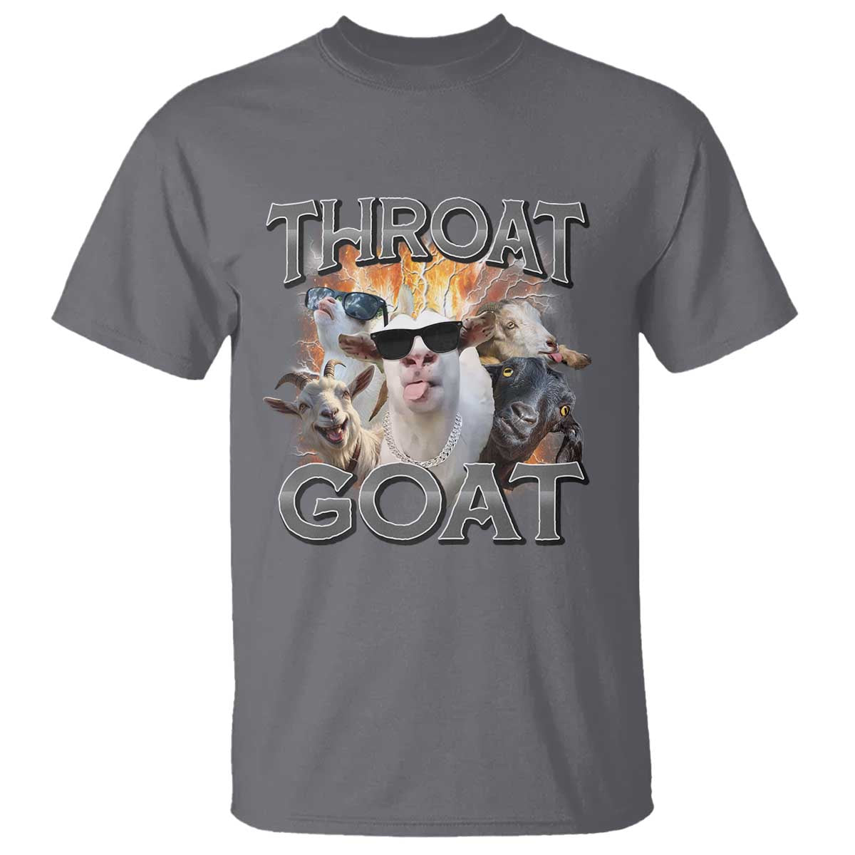 Throat Goat Funny Offensive Adult Humor Bootleg T Shirt TS09 Charcoal Print Your Wear