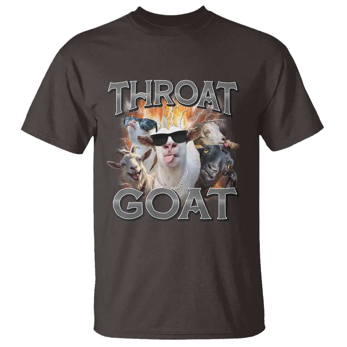 Throat Goat Funny Offensive Adult Humor Bootleg T Shirt TS09 Dark Chocolate Print Your Wear