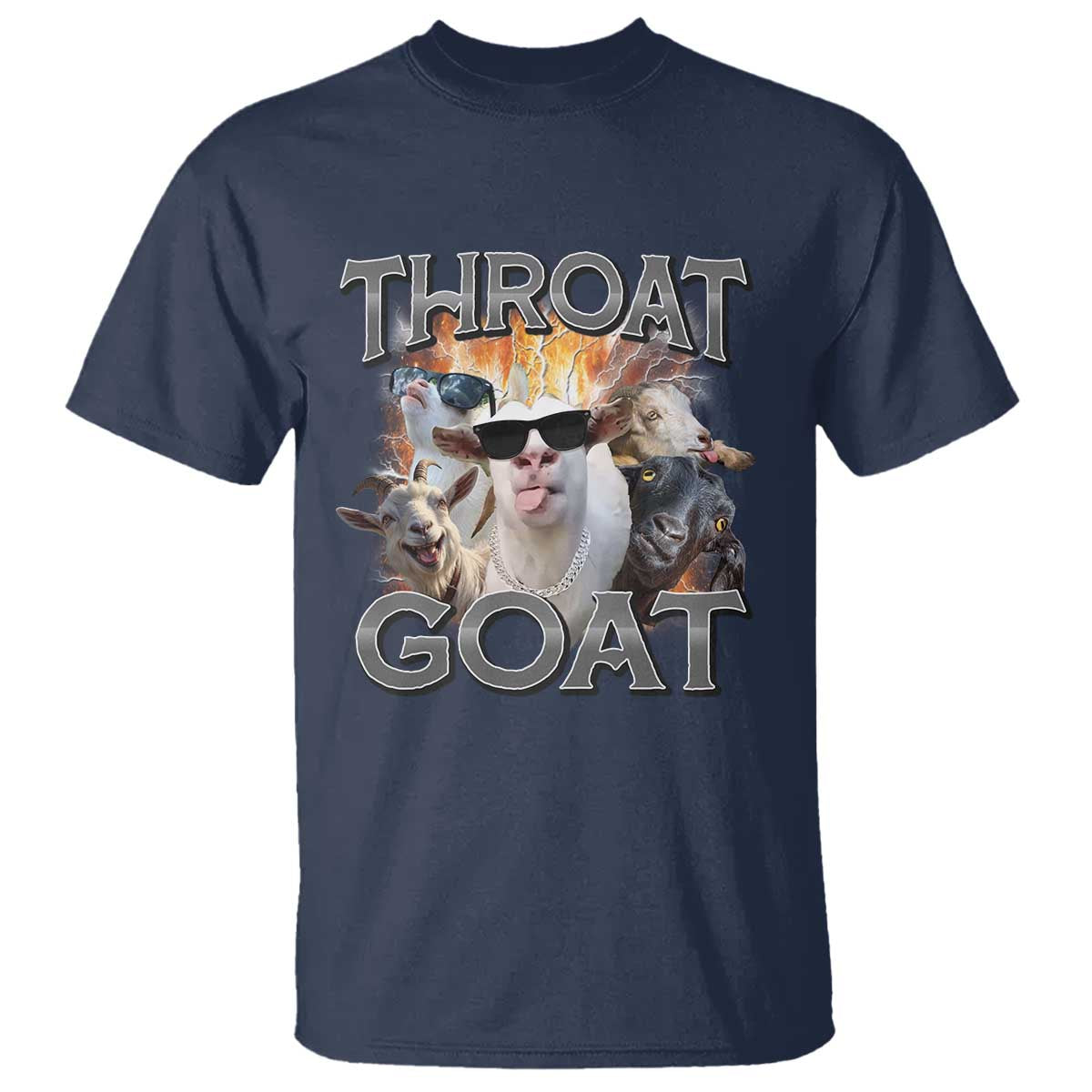 Throat Goat Funny Offensive Adult Humor Bootleg T Shirt TS09 Navy Print Your Wear