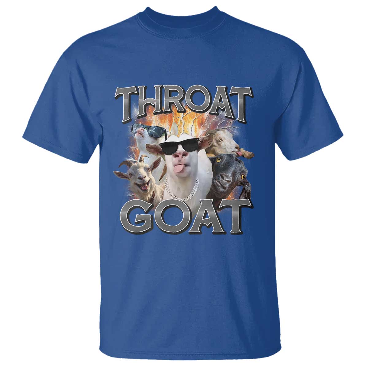 Throat Goat Funny Offensive Adult Humor Bootleg T Shirt TS09 Royal Blue Print Your Wear