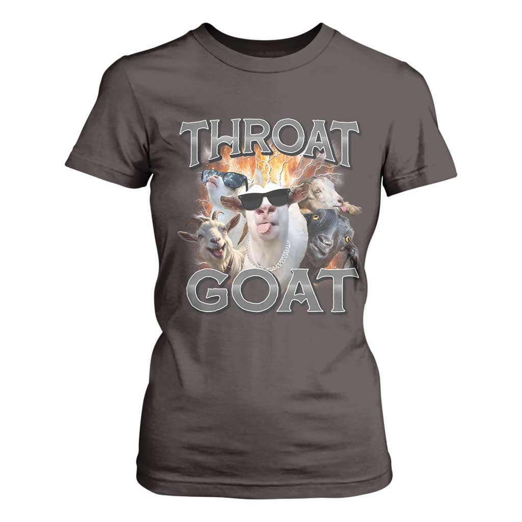 Throat Goat Funny Offensive Adult Humor Bootleg T Shirt For Women TS09 Dark Chocolate Print Your Wear