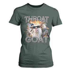Throat Goat Funny Offensive Adult Humor Bootleg T Shirt For Women TS09 Dark Forest Green Print Your Wear