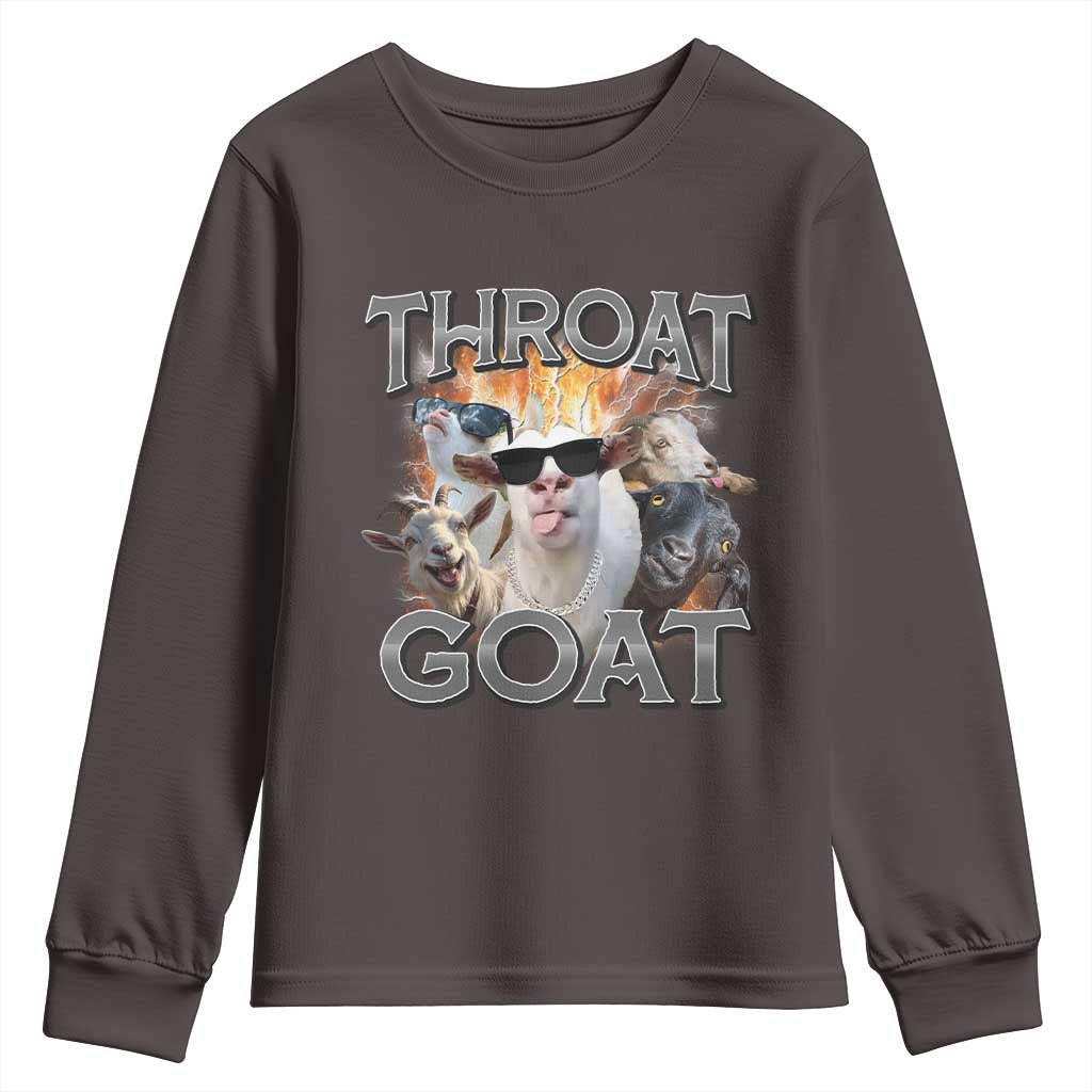 Throat Goat Funny Offensive Adult Humor Bootleg Youth Sweatshirt TS09 Dark Chocolate Print Your Wear