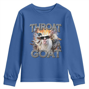 Throat Goat Funny Offensive Adult Humor Bootleg Youth Sweatshirt TS09 Royal Blue Print Your Wear