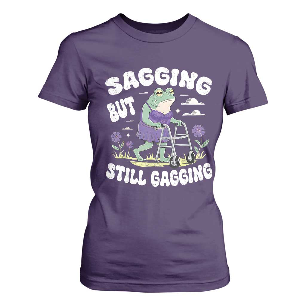 Funny Frog Meme T Shirt For Women Sagging But Still Gagging Naughty Adult Humor TS09 Purple Print Your Wear