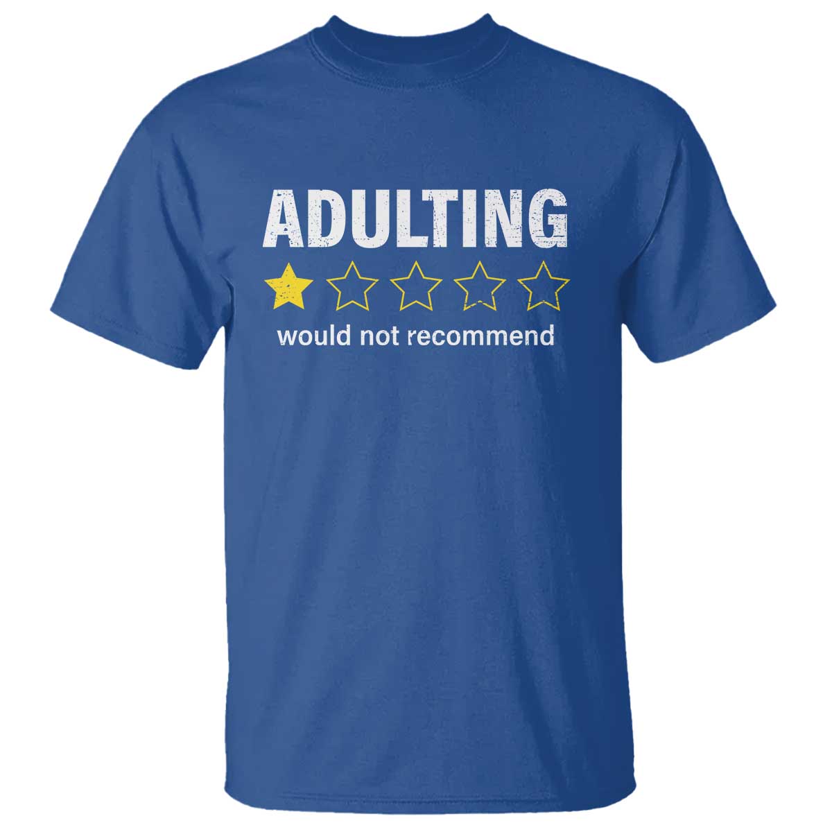Funny Adulting Would Not Recommend T Shirt TS09 Royal Blue Print Your Wear