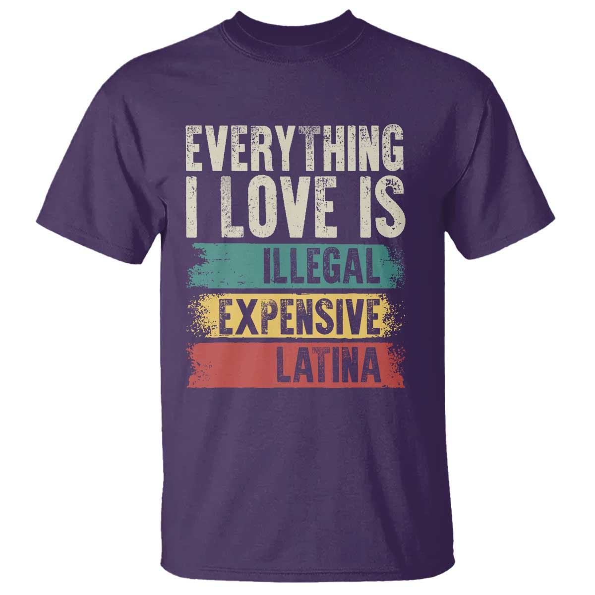 Everything I Love Is Illegal Expensive Or Latina T Shirt TS09 Purple Print Your Wear
