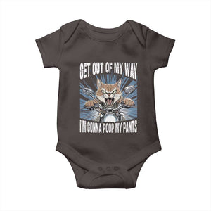 Funny Meme Baby Onesie Get Out of My Way Gonna Poop My Pants TS09 Dark Chocolate Print Your Wear