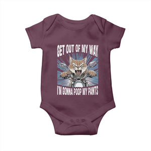 Funny Meme Baby Onesie Get Out of My Way Gonna Poop My Pants TS09 Maroon Print Your Wear