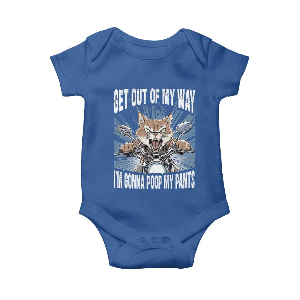 Funny Meme Baby Onesie Get Out of My Way Gonna Poop My Pants TS09 Royal Blue Print Your Wear