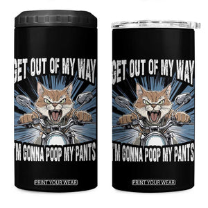 Funny Meme 4 in 1 Can Cooler Tumbler Get Out of My Way Gonna Poop My Pants TS09 One Size: 16 oz Black Print Your Wear