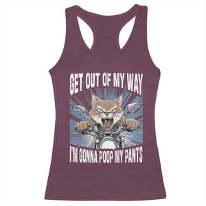 Funny Meme Racerback Tank Top Get Out of My Way Gonna Poop My Pants TS09 Maroon Print Your Wear