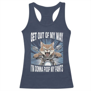 Funny Meme Racerback Tank Top Get Out of My Way Gonna Poop My Pants TS09 Navy Print Your Wear