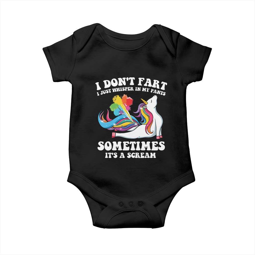 Funny I Don't Fart I Whisper In My Pants Baby Onesie TS09 Black Print Your Wear