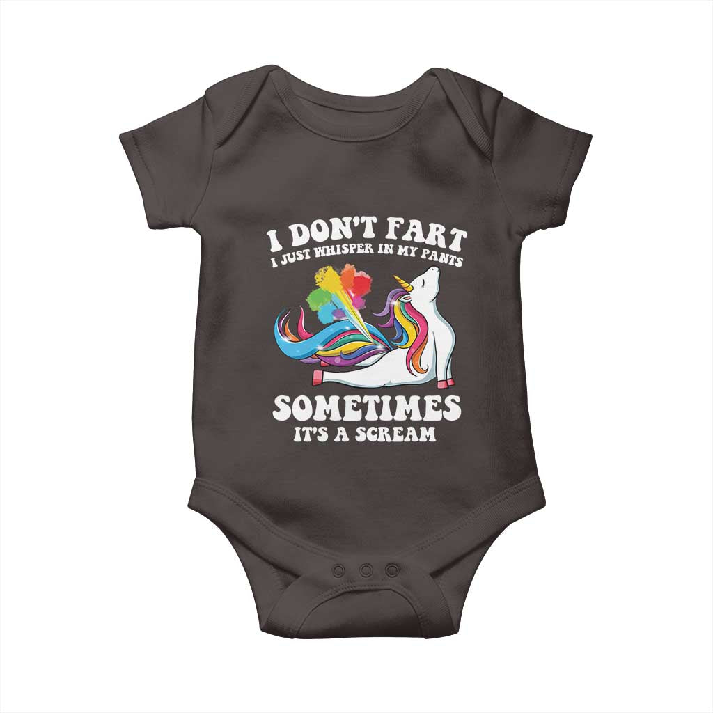 Funny I Don't Fart I Whisper In My Pants Baby Onesie TS09 Dark Chocolate Print Your Wear