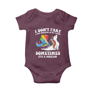 Funny I Don't Fart I Whisper In My Pants Baby Onesie TS09 Maroon Print Your Wear