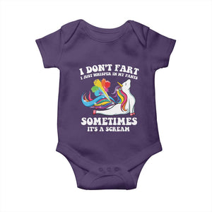 Funny I Don't Fart I Whisper In My Pants Baby Onesie TS09 Purple Print Your Wear