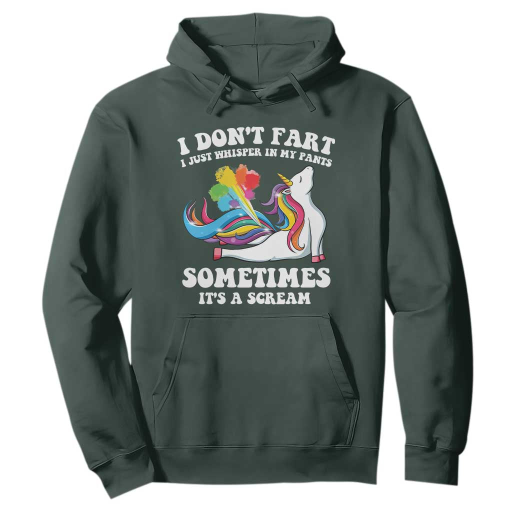 Funny I Don't Fart I Whisper In My Pants Hoodie TS09 Dark Forest Green Print Your Wear