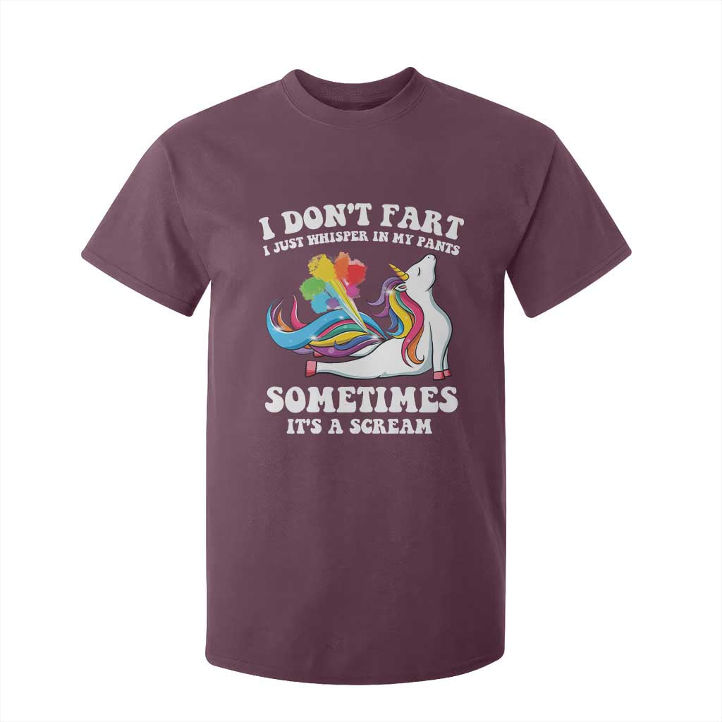 Funny I Don't Fart I Whisper In My Pants T Shirt For Kid TS09 Maroon Print Your Wear