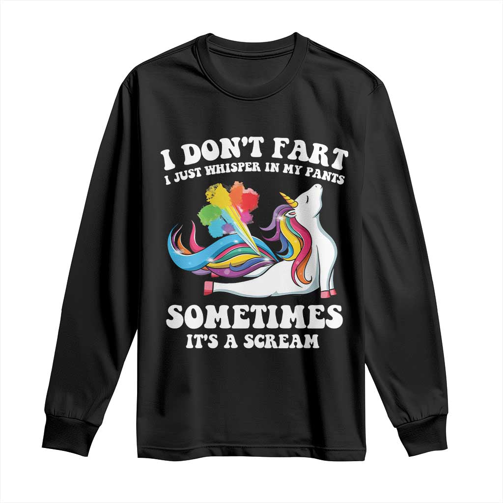 Funny I Don't Fart I Whisper In My Pants Long Sleeve Shirt TS09 Black Print Your Wear