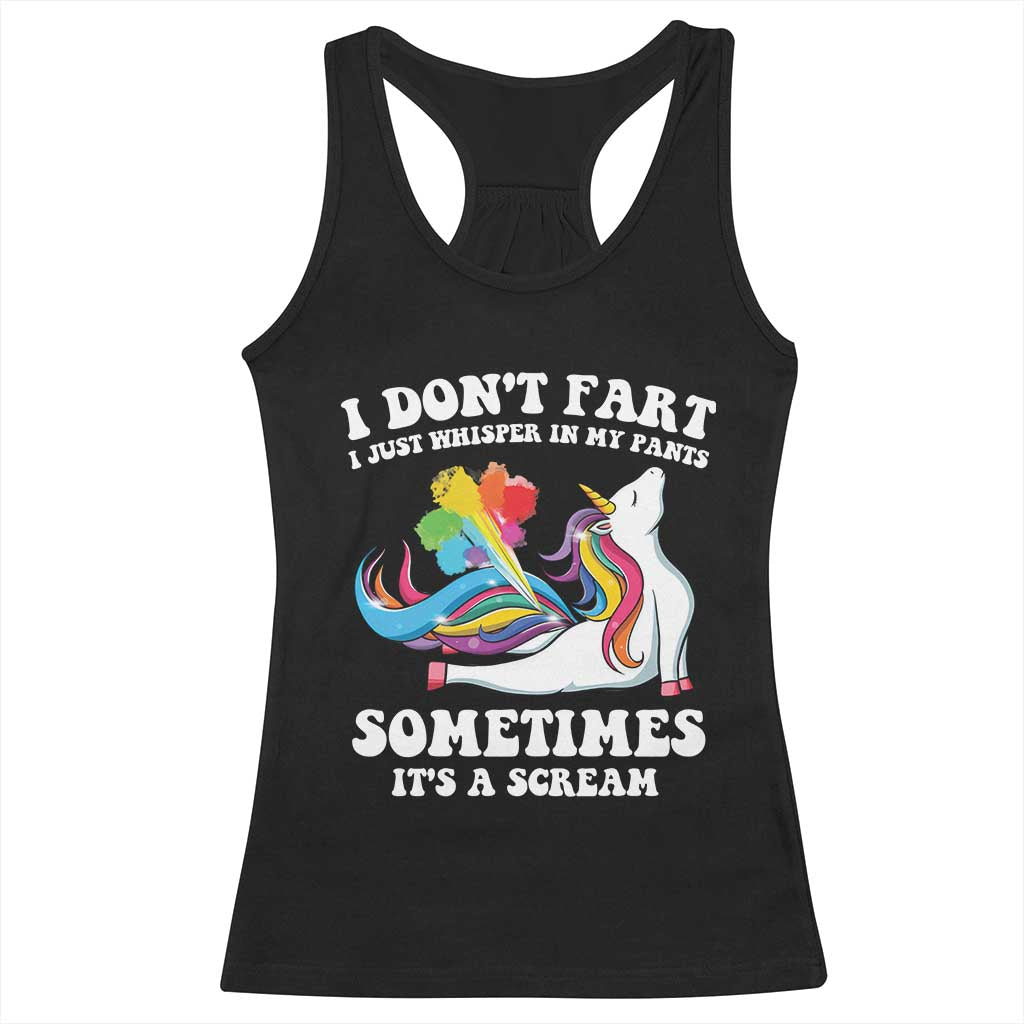 Funny I Don't Fart I Whisper In My Pants Racerback Tank Top TS09 Black Print Your Wear