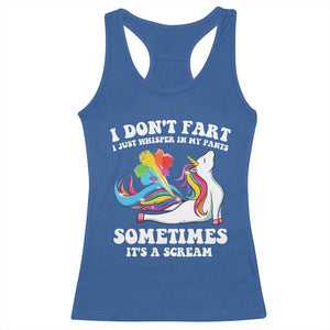 Funny I Don't Fart I Whisper In My Pants Racerback Tank Top TS09 Royal Blue Print Your Wear