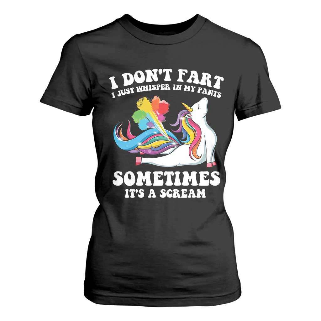 Funny I Don't Fart I Whisper In My Pants T Shirt For Women TS09 Black Print Your Wear