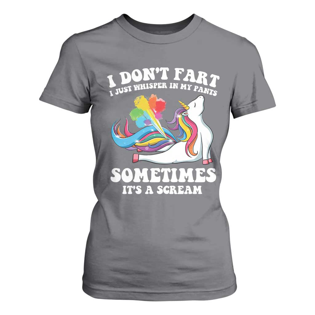 Funny I Don't Fart I Whisper In My Pants T Shirt For Women TS09 Charcoal Print Your Wear