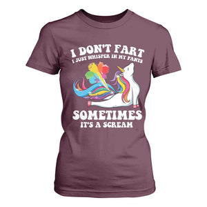 Funny I Don't Fart I Whisper In My Pants T Shirt For Women TS09 Maroon Print Your Wear