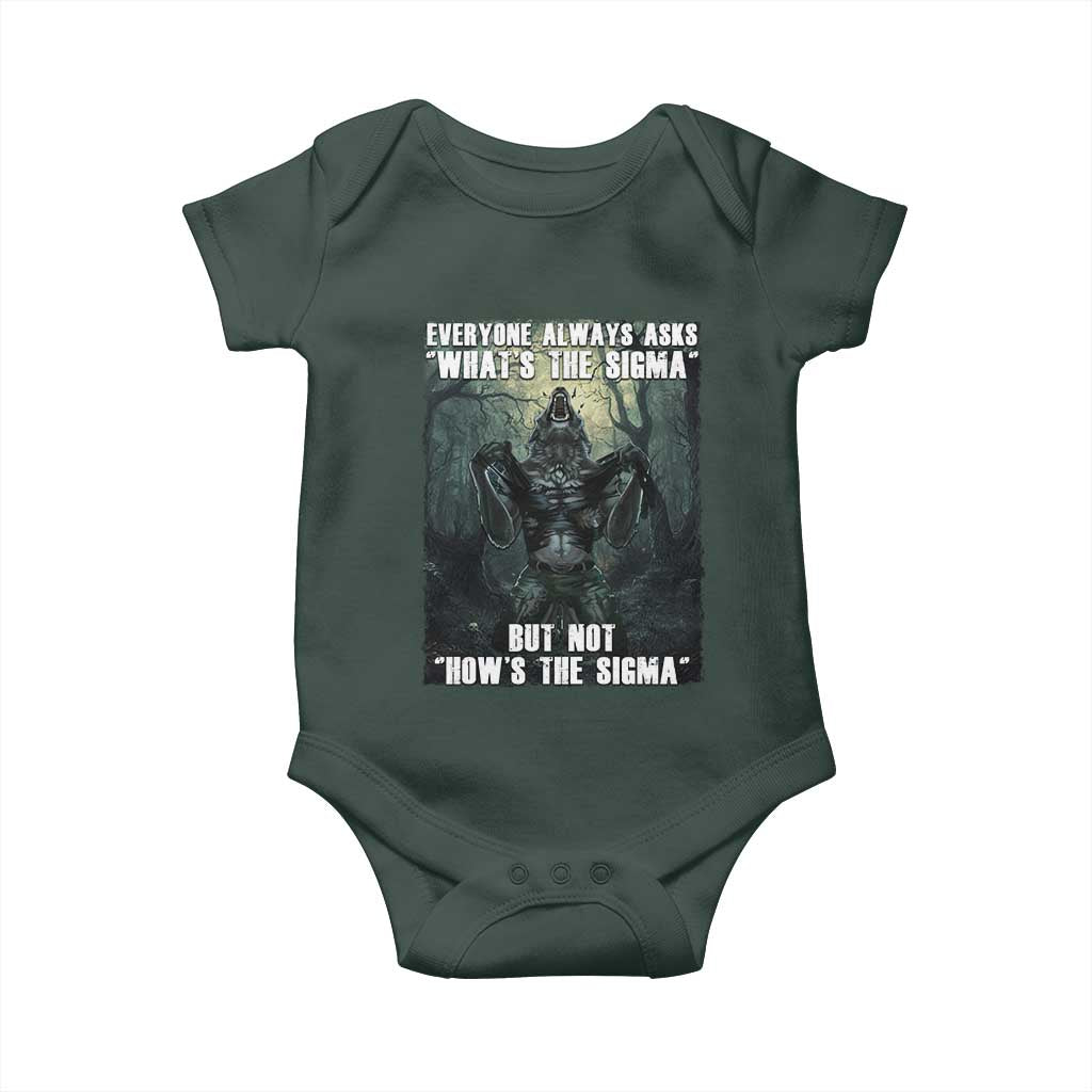 Funny Meme Wolf Alpha Baby Onesie Everyone Always Asks What's The Sigma But Not How's The Sigma TS09 Print Your Wear