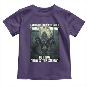 Funny Meme Wolf Alpha Toddler T Shirt Everyone Always Asks What's The Sigma But Not How's The Sigma TS09 Purple Print Your Wear