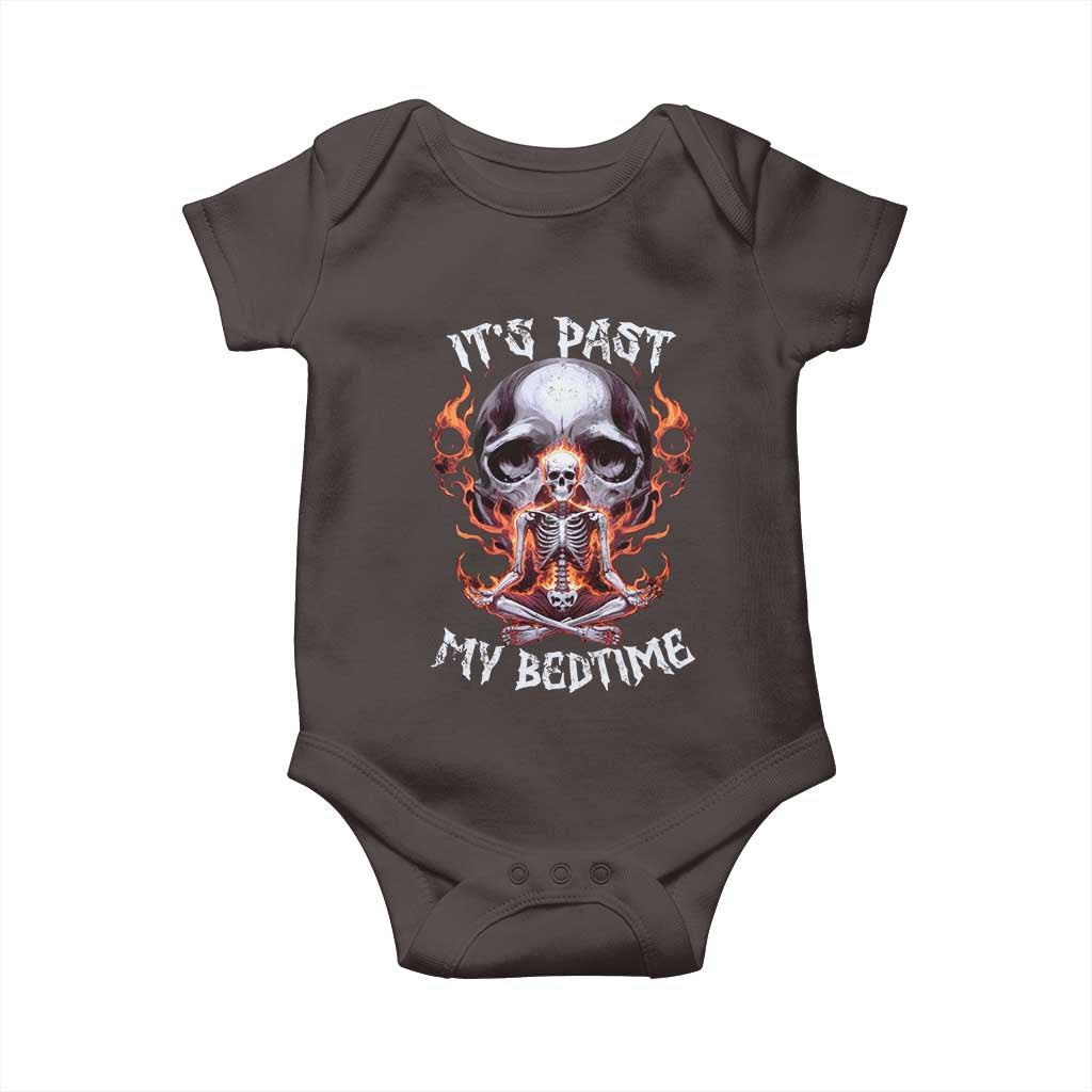 Funny Skeleton Meme Baby Onesie It's Past My Bedtime TS09 Dark Chocolate Print Your Wear