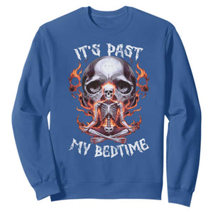 Funny Skeleton Meme Sweatshirt It's Past My Bedtime TS09 Royal Blue Print Your Wear