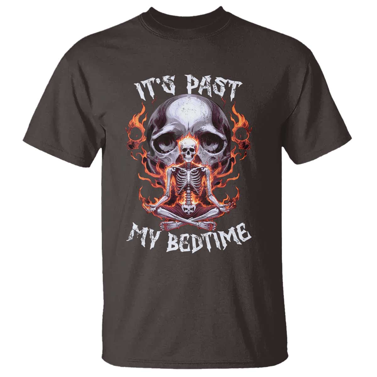 Funny Skeleton Meme T Shirt It's Past My Bedtime TS09 Dark Chocolate Print Your Wear