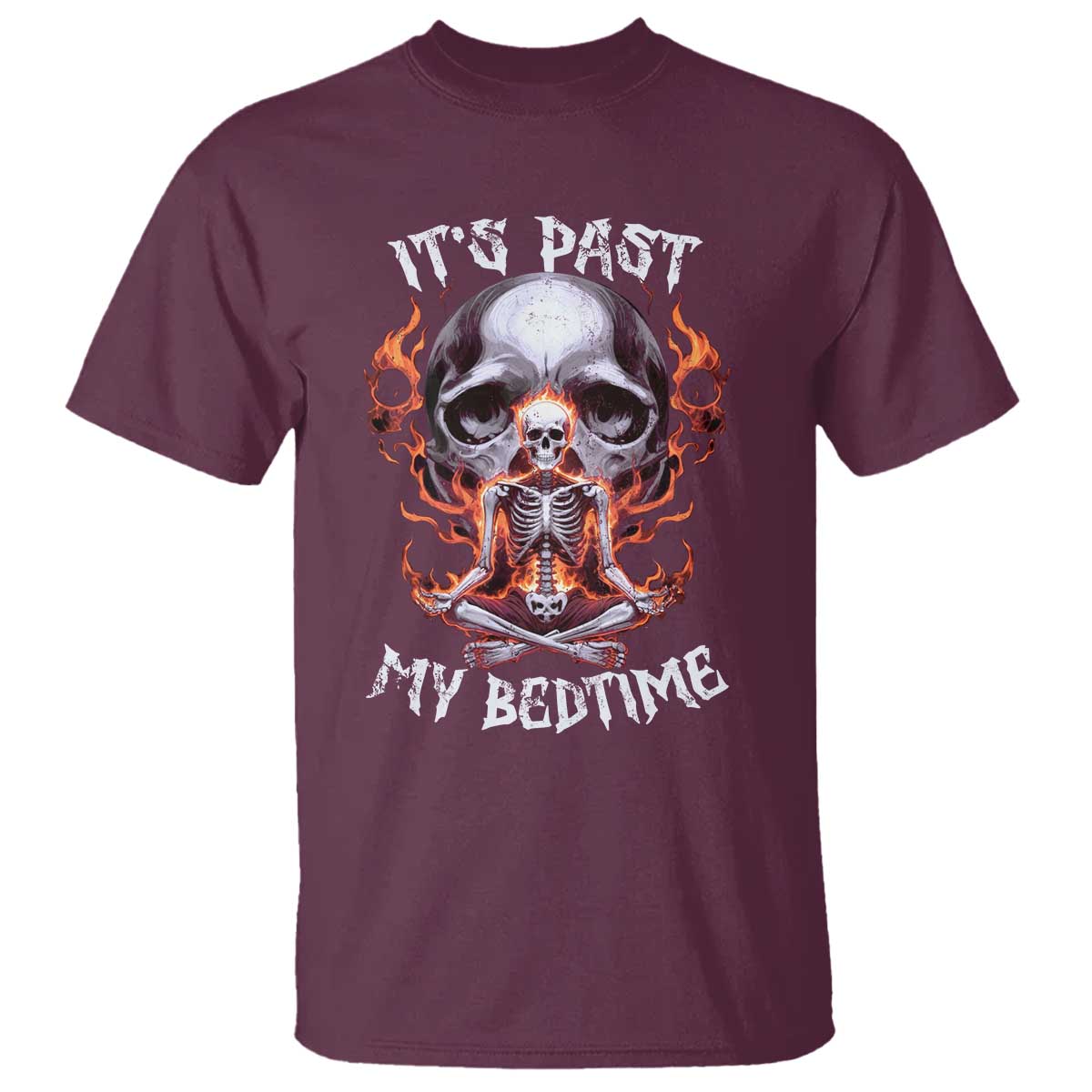 Funny Skeleton Meme T Shirt It's Past My Bedtime TS09 Maroon Print Your Wear