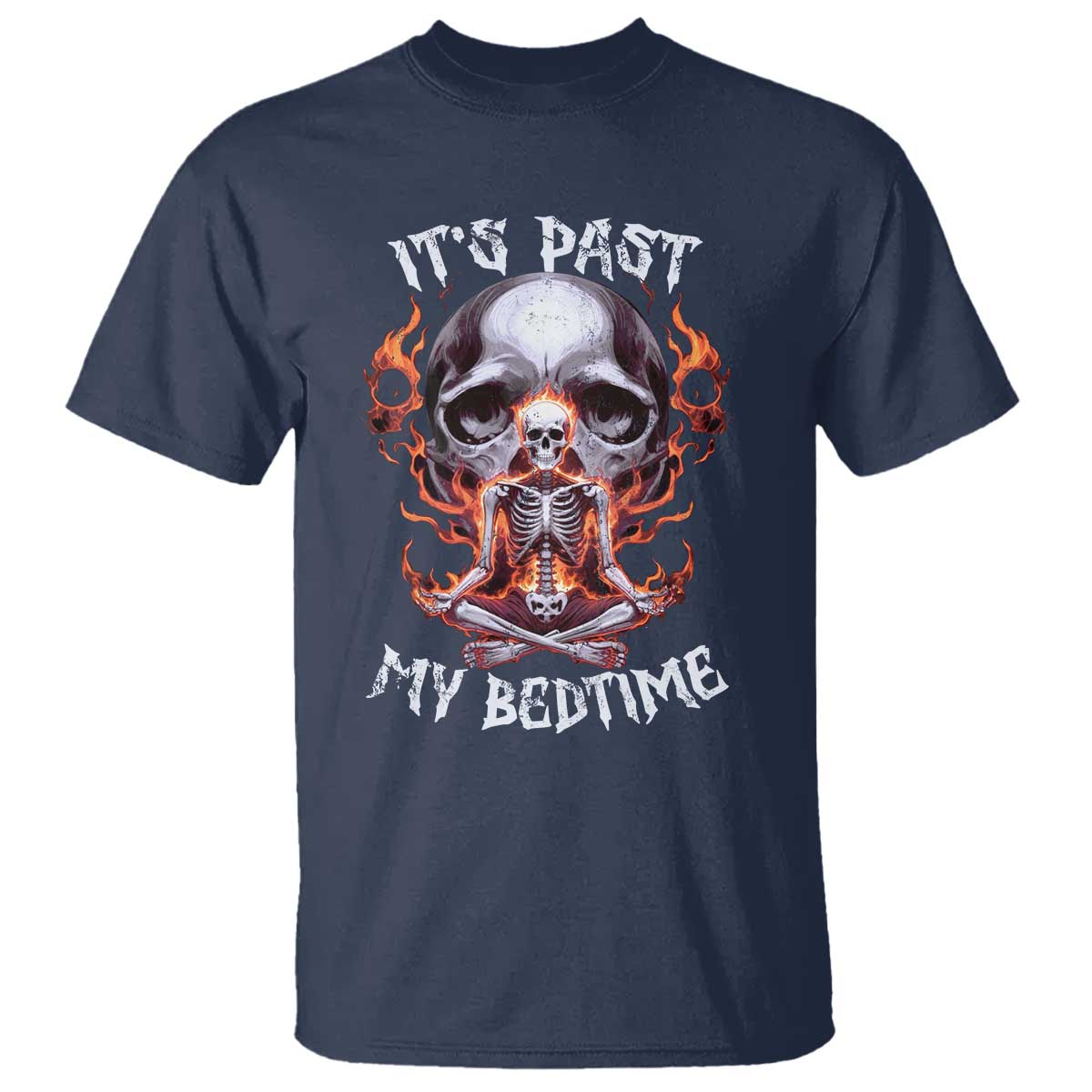 Funny Skeleton Meme T Shirt It's Past My Bedtime TS09 Navy Print Your Wear