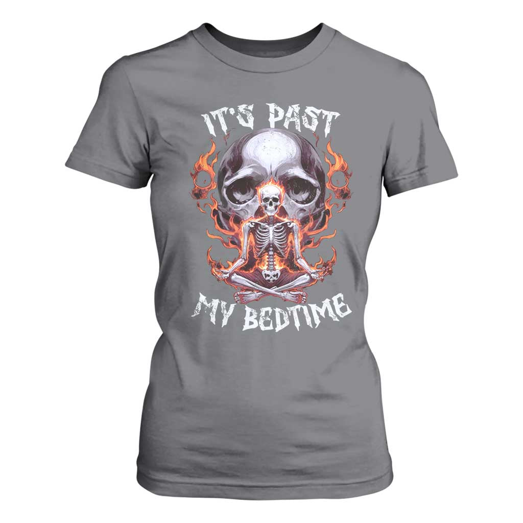 Funny Skeleton Meme T Shirt For Women It's Past My Bedtime TS09 Charcoal Print Your Wear