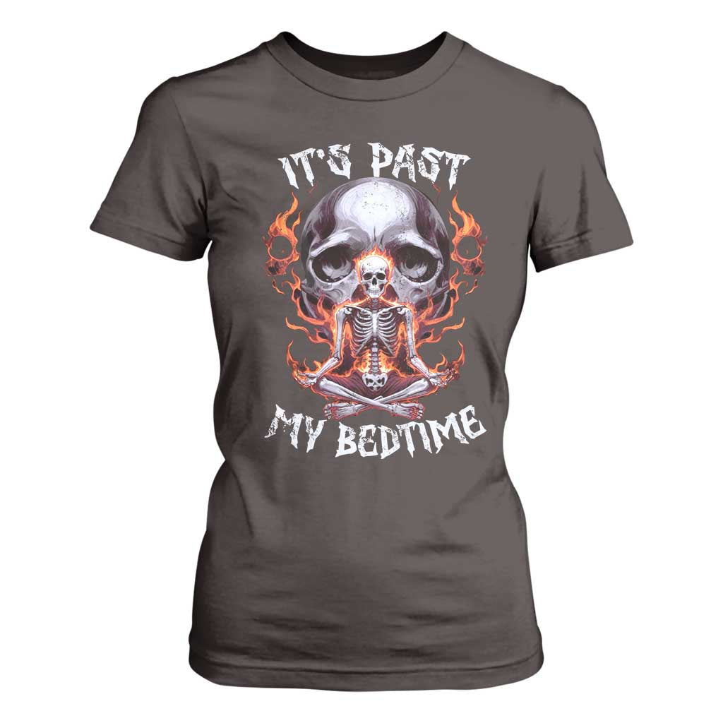 Funny Skeleton Meme T Shirt For Women It's Past My Bedtime TS09 Dark Chocolate Print Your Wear