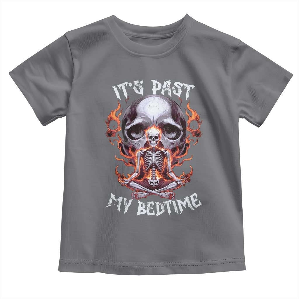 Funny Skeleton Meme Toddler T Shirt It's Past My Bedtime TS09 Charcoal Print Your Wear