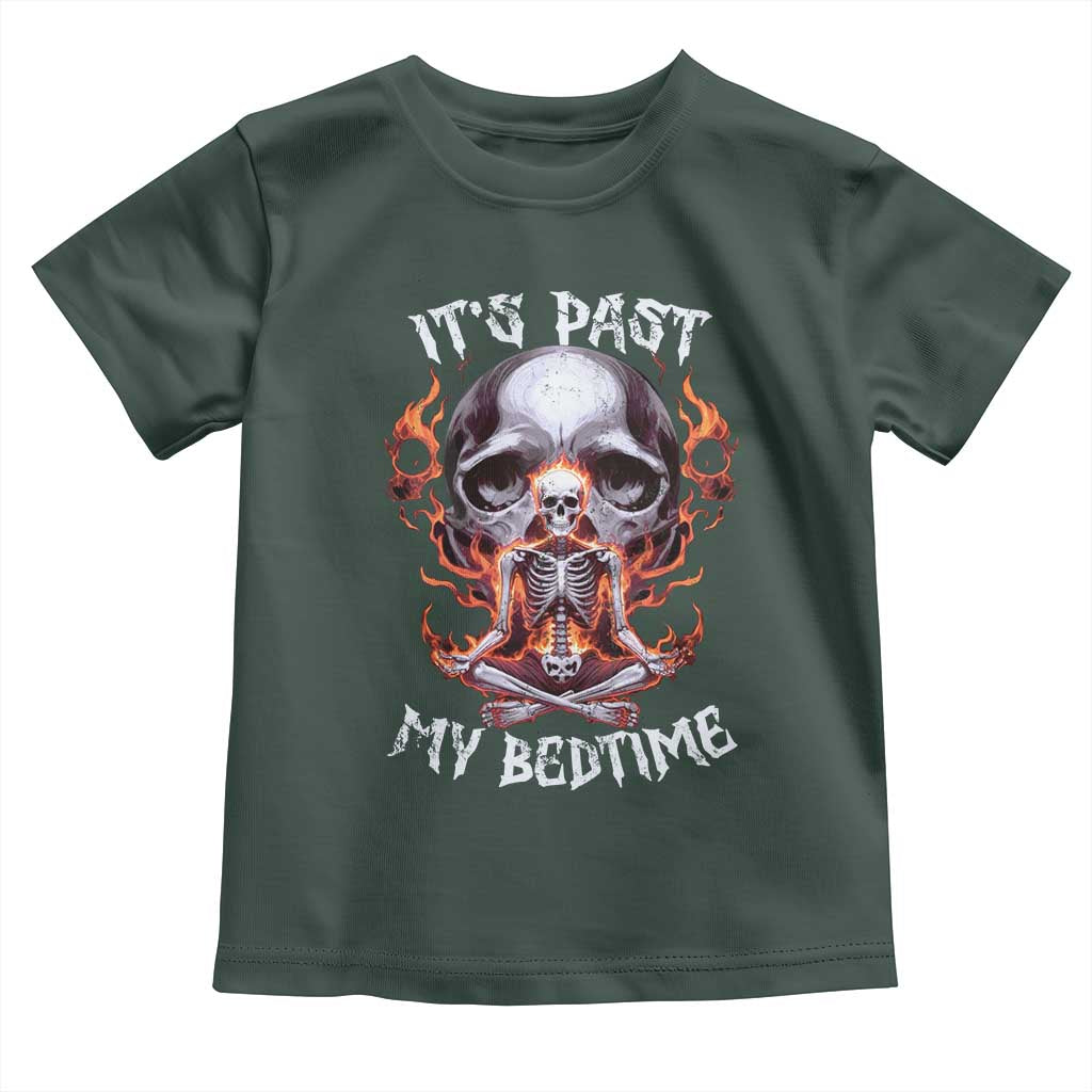 Funny Skeleton Meme Toddler T Shirt It's Past My Bedtime TS09 Dark Forest Green Print Your Wear