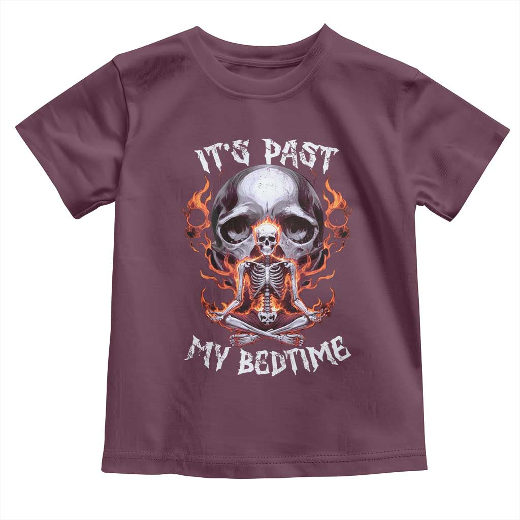 Funny Skeleton Meme Toddler T Shirt It's Past My Bedtime TS09 Maroon Print Your Wear