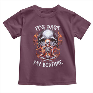 Funny Skeleton Meme Toddler T Shirt It's Past My Bedtime TS09 Maroon Print Your Wear