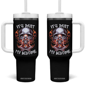 Funny Skeleton Meme Tumbler With Handle It's Past My Bedtime TS09 One Size: 40 oz Black Print Your Wear