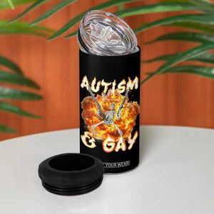 Funny Skeleton Meme 4 in 1 Can Cooler Tumbler Autistic and Gay TS09 Print Your Wear
