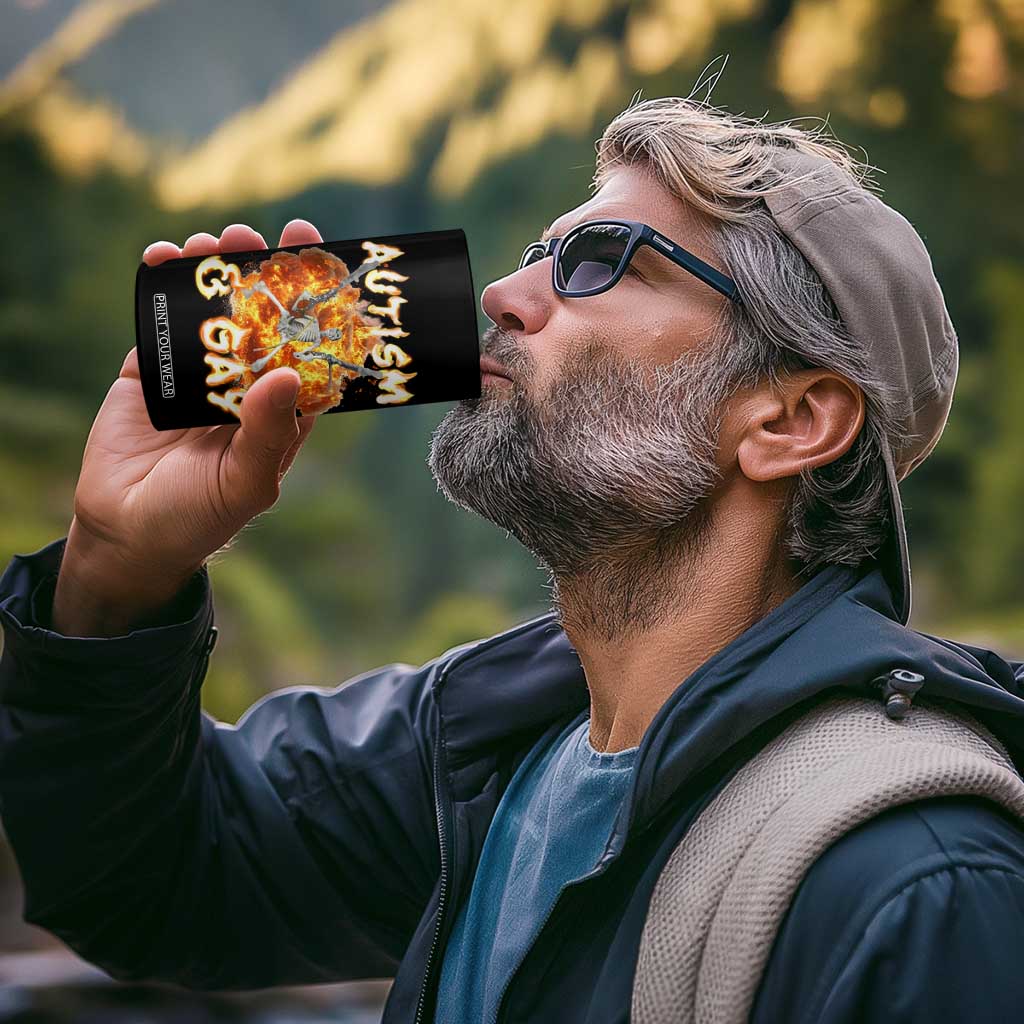 Funny Skeleton Meme 4 in 1 Can Cooler Tumbler Autistic and Gay TS09 Print Your Wear