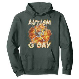 Funny Skeleton Meme Hoodie Autistic and Gay TS09 Dark Forest Green Print Your Wear